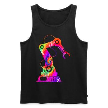 Ingénieur en robotique robotique Tie Dye - Débardeur bio Premium Homme - noir - Devant - Michal (187cm)