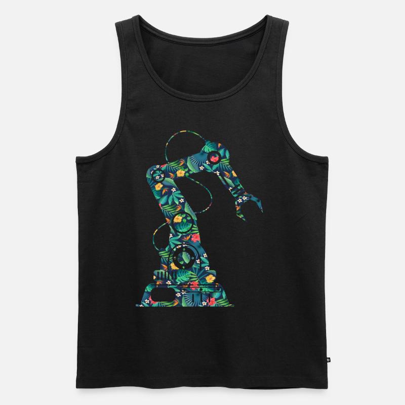 Robot Robotics Engineer Flower - Men's Premium Organic Tank Top - black