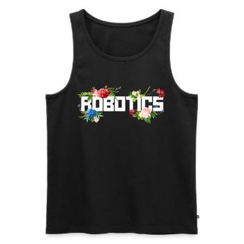 Ingénieur en robotique robotique Fleur - Débardeur bio Premium Homme - noir - Devant - AI Model Male 178 light (178cm)