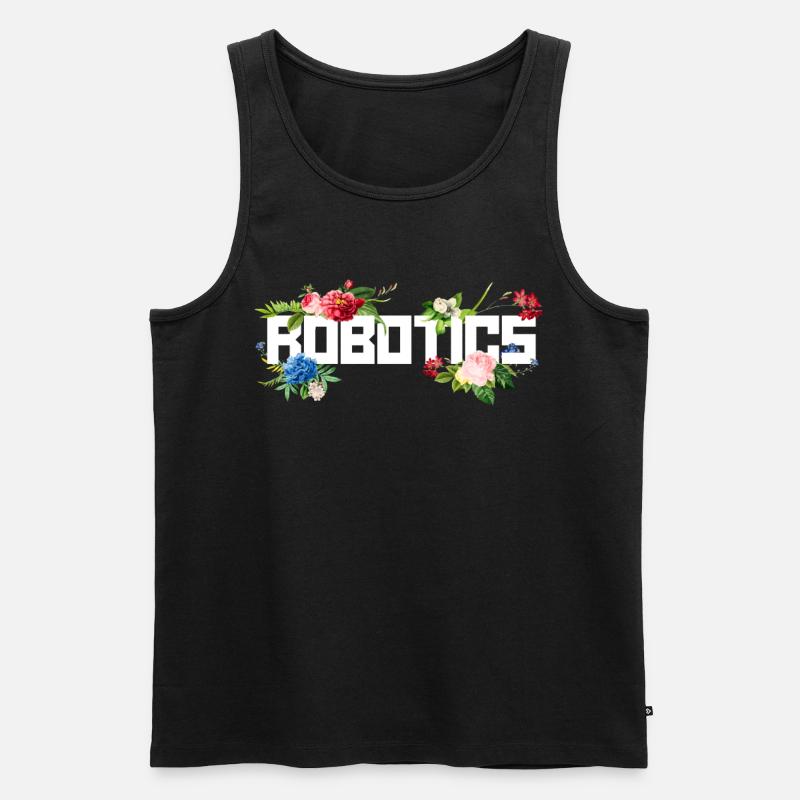 Robot Robotics Engineer Flower - Männer Premium Bio Tank Top - Schwarz