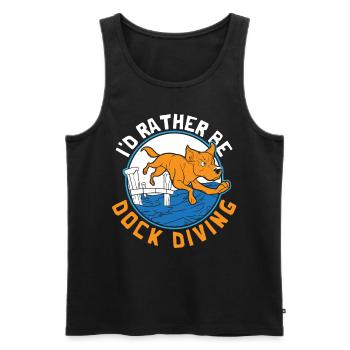 I'd Rather Be Dock Diving Dock Diver Dog Jumping - Men's Premium Organic Tank Top - black - Front - AI Model Male 178 light (178cm)
