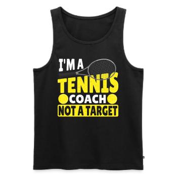 I'm A Tennis Coach Not A Target Tennis Player - Männer Premium Bio Tank Top - Schwarz - Vorne - Michal (187cm)