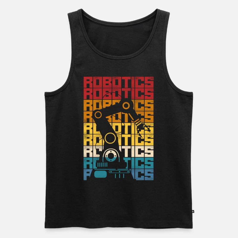 Robot Robotics Engineer Retro - Männer Premium Bio Tank Top - Schwarz