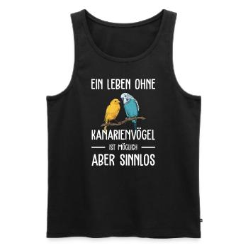 Kanarienvogel I Kanarie Girlitze Nymphen für Vogel - Männer Premium Bio Tank Top - Schwarz - Vorne - AI Model Male 178 light (178cm)