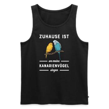 Kanarienvogel I Kanarie Girlitze Nymphen für Vogel - Männer Premium Bio Tank Top - Schwarz - Vorne - AI Model Male 178 light (178cm)