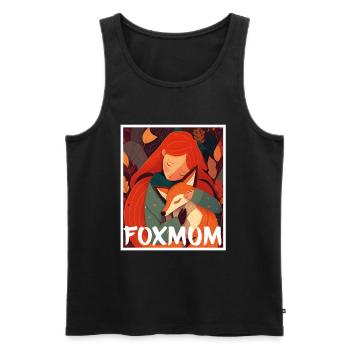 Fuchs Fuchsmama Fuchsliebe Natur Wald Mädchen - Männer Premium Bio Tank Top - Schwarz - Vorne - AI Model Male 178 light (178cm)