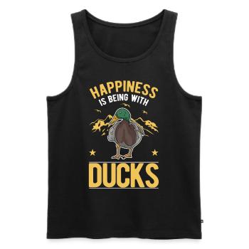Happiness is being with Ducks duck breeder - Men's Premium Organic Tank Top - black - Front - AI Model Male 178 light (178cm)