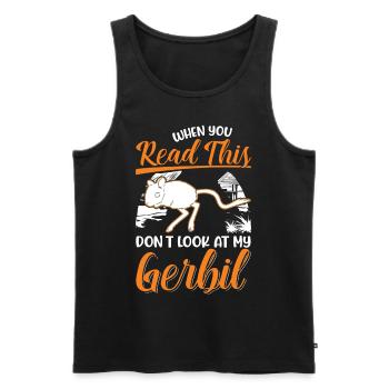 Gerbille Cadeau Rat de course mongol Gerbille - Débardeur bio Premium Homme - noir - Devant - Michal (187cm)