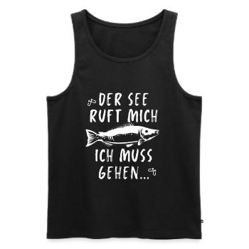 Angeln Fishing Fisher Angelrute Karpfen Rute Fisch - Männer Premium Bio Tank Top - Schwarz - Vorne - AI Model Male 178 light (178cm)