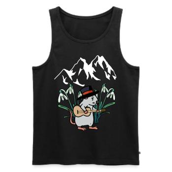 Alpen Tirol Musique Folklorique Souris Guitare Autriche - Débardeur bio Premium Homme - noir - Devant - AI Model Male 178 light (178cm)