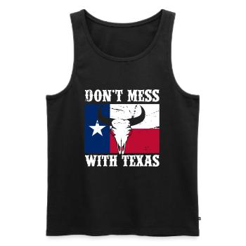 Texas - Männer Premium Bio Tank Top - Schwarz - Vorne - AI Model Male 178 light (178cm)