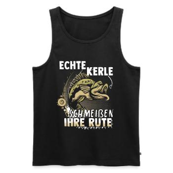 Angeln Fishing Fisher Angelrute Karpfen Rute Fisch - Männer Premium Bio Tank Top - Schwarz - Vorne - AI Model Male 178 light (178cm)