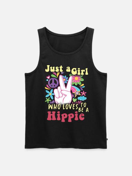 Hippie Fred Groovy Flowerpower Boho Woodstock - Herre Premium økologisk tanktop - sort
