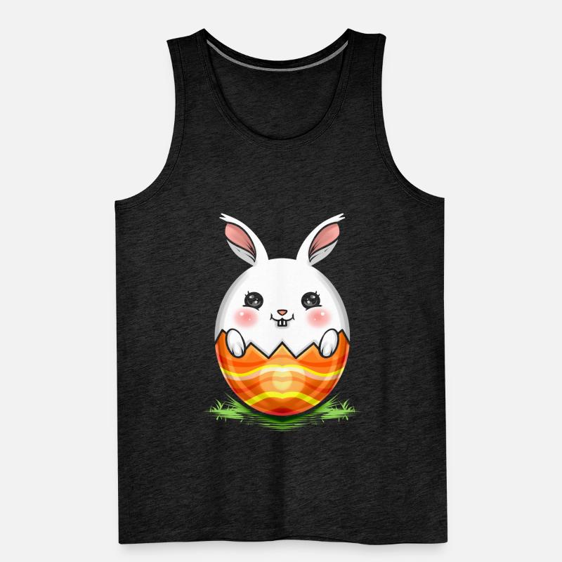 Painted Easter Rabbit Egg On Easter Men's Premium Organic Tank Top