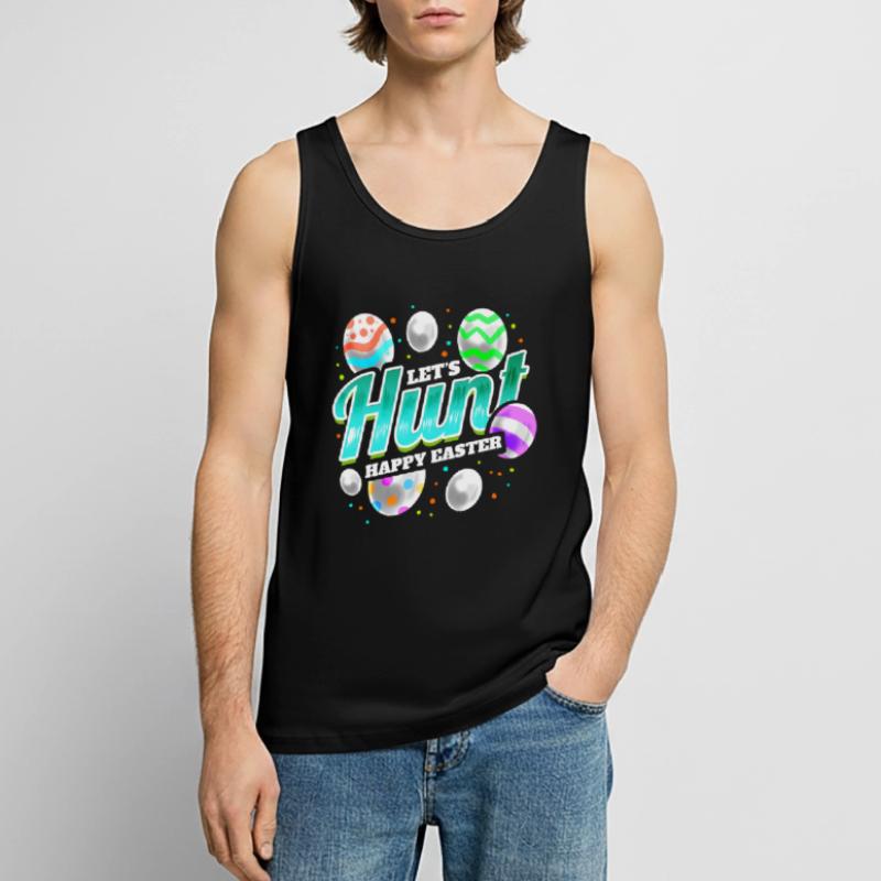 Logo Let's Hunt Easter Eggs On Easter Männer Premium Bio Tank Top