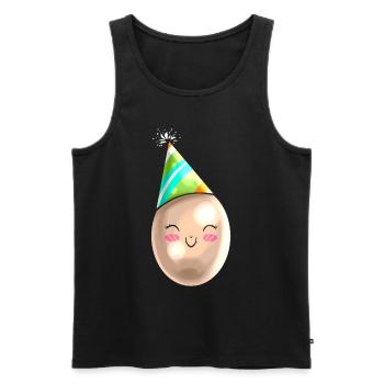 Funny Painted Egg With Party Hat Cone For Easter - Männer Premium Bio Tank Top - Schwarz - Vorne - AI Model Male 178 light (178cm)