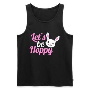 Cute And Funny Easter Rabbit Let's Be Hoppy On - Männer Premium Bio Tank Top - Schwarz - Vorne - Michal (187cm)