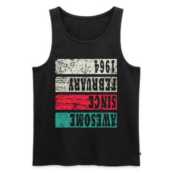 Manufactured 1964, Born 1964 Birthday - Men's Premium Organic Tank Top - black - Front - Michal (187cm)
