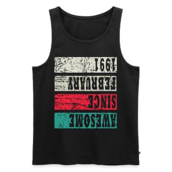1991 Birthday present - Men's Premium Organic Tank Top - black - Front - Michal (187cm)