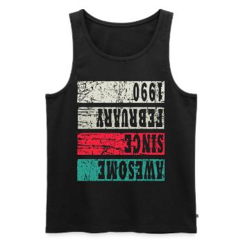 1990 Vintage Birthday Present - Men's Premium Organic Tank Top - black - Front - Michal (187cm)