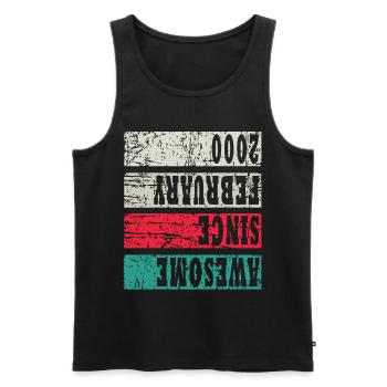 Jahrgang 23. Geburtstag 2000 Sportgeschenk - Männer Premium Bio Tank Top - Schwarz - Vorne - Michal (187cm)