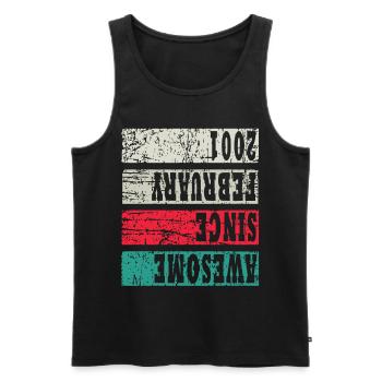 Jahrgang 22. Geburtstag 2001 Sportgeschenk - Männer Premium Bio Tank Top - Schwarz - Vorne - Michal (187cm)