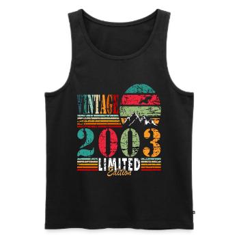 Jahrgang 20. Geburtstag 2003 Sportgeschenk - Männer Premium Bio Tank Top - Schwarz - Vorne - Michal (187cm)