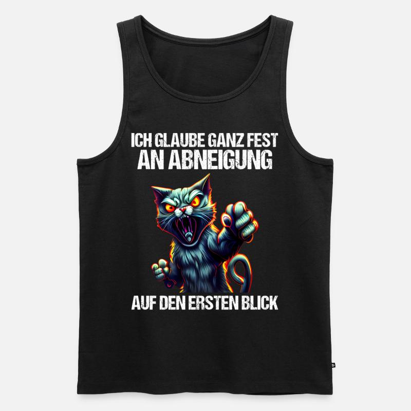 Katze Kätzchen Katzenhalter Katzen Sarkasmus - Männer Premium Bio Tank Top - Schwarz