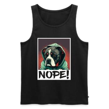 Hund Bulldogge Nope Morgenmuffel Kollege Sarkasmus - Männer Premium Bio Tank Top - Schwarz - Vorne - Michal (187cm)