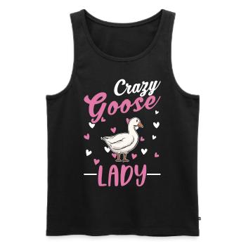 Crazy Goose lady geese goose breeder - Men's Premium Organic Tank Top - black - Front - Michal (187cm)