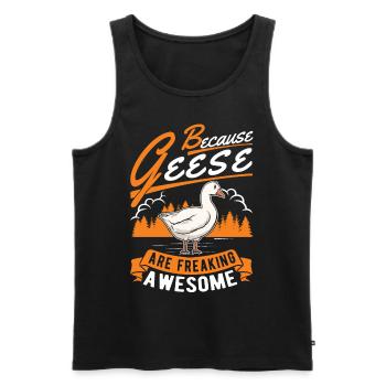 Because Geese are freaking awesome Gans - Männer Premium Bio Tank Top - Schwarz - Vorne - Michal (187cm)