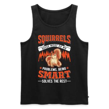 Squirrel Gift Gray Squirrel - Men's Premium Organic Tank Top - black - Front - AI Model Male 178 light (178cm)