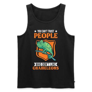 Chameleon Gift Chameleon - Men's Premium Organic Tank Top - black - Front - Michal (187cm)