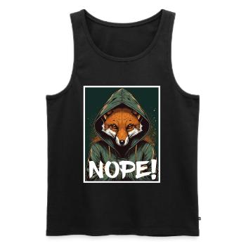 Nope Morning Grouch Fox Office Colleague Sarcasm - Men's Premium Organic Tank Top - black - Front - Michal (187cm)