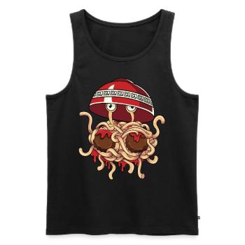 Fliegendes Spaghettimonster FSM Pastafarian Pastaf - Männer Premium Bio Tank Top - Schwarz - Vorne - AI Model Male 178 light (178cm)