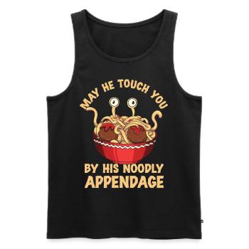 Fliegendes Spaghettimonster Pastafari - Männer Premium Bio Tank Top - Schwarz - Vorne - AI Model Male 178 light (178cm)