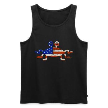 Flying Spaghetti Monster USA Flag US Pastafar - Men's Premium Organic Tank Top - black - Front - Michal (187cm)