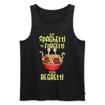 Das fliegende Spaghettimonster - Männer Premium Bio Tank Top - Schwarz - Vorne - AI Model Male 178 light (178cm)