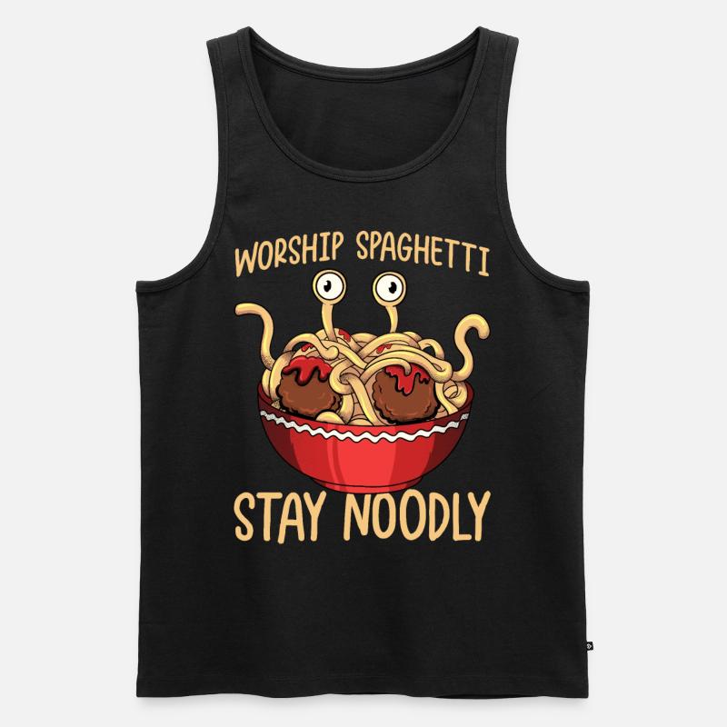 Das fliegende Spaghettimonster - Männer Premium Bio Tank Top - Schwarz