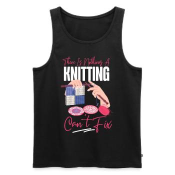 Knitting Knitter There Is Nothing - Men's Premium Organic Tank Top - black - Front - AI Model Male 178 light (178cm)