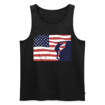 Free Climbing Bergsteiger & Bouldern Freeclimbing - Männer Premium Bio Tank Top - Schwarz - Vorne - AI Model Male 178 light (178cm)