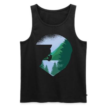 Free Climbing Bergsteiger & Bouldern Freeclimbing - Männer Premium Bio Tank Top - Schwarz - Vorne - AI Model Male 178 light (178cm)