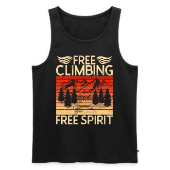 Free Climbing Bergsteiger & Bouldern Freeclimbing - Männer Premium Bio Tank Top - Schwarz - Vorne - AI Model Male 178 light (178cm)