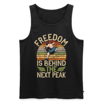 Free Climbing Bergsteiger & Bouldern Freeclimbing - Männer Premium Bio Tank Top - Schwarz - Vorne - AI Model Male 178 light (178cm)