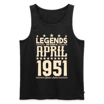 Geschenk Legende April 1951 Geschenk April 1951. April - Männer Premium Bio Tank Top - Schwarz - Vorne - Michal (187cm)