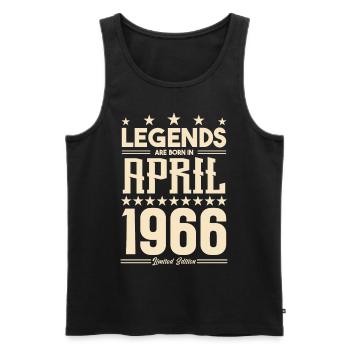 Geschenk Legende April 1966 Geschenk April 1966. April - Männer Premium Bio Tank Top - Schwarz - Vorne - Michal (187cm)