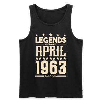 Geschenk Legende April 1963 Geschenk April 1963. April - Männer Premium Bio Tank Top - Schwarz - Vorne - Michal (187cm)