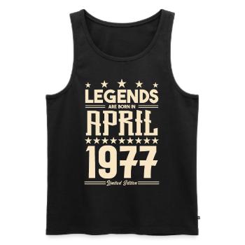 Geschenk Legende April 1977 Geschenk April 1977. April - Männer Premium Bio Tank Top - Schwarz - Vorne - Michal (187cm)