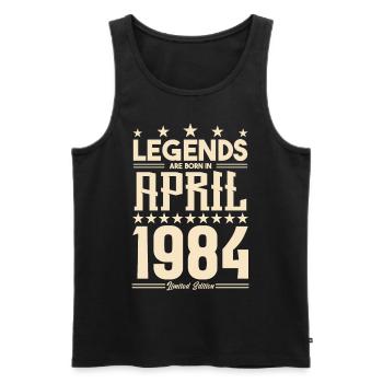 Gift Legend April 1984 gift April 1984. April - Men's Premium Organic Tank Top - black - Front - Michal (187cm)