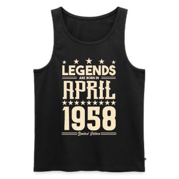 Geschenk Legende April 1958 Geschenk April 1958. April - Männer Premium Bio Tank Top - Schwarz - Vorne - Michal (187cm)